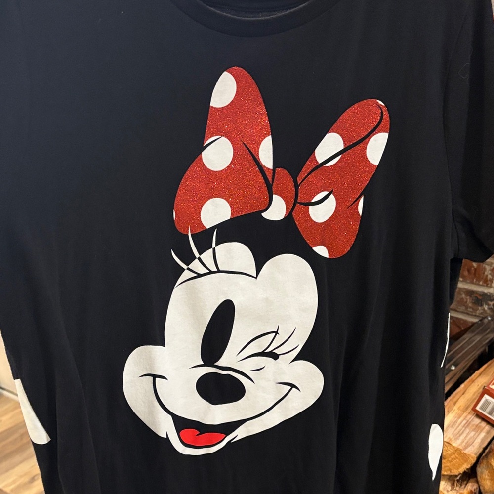 Disney Minnie Mouse Black T-Shirt for Women 1X
